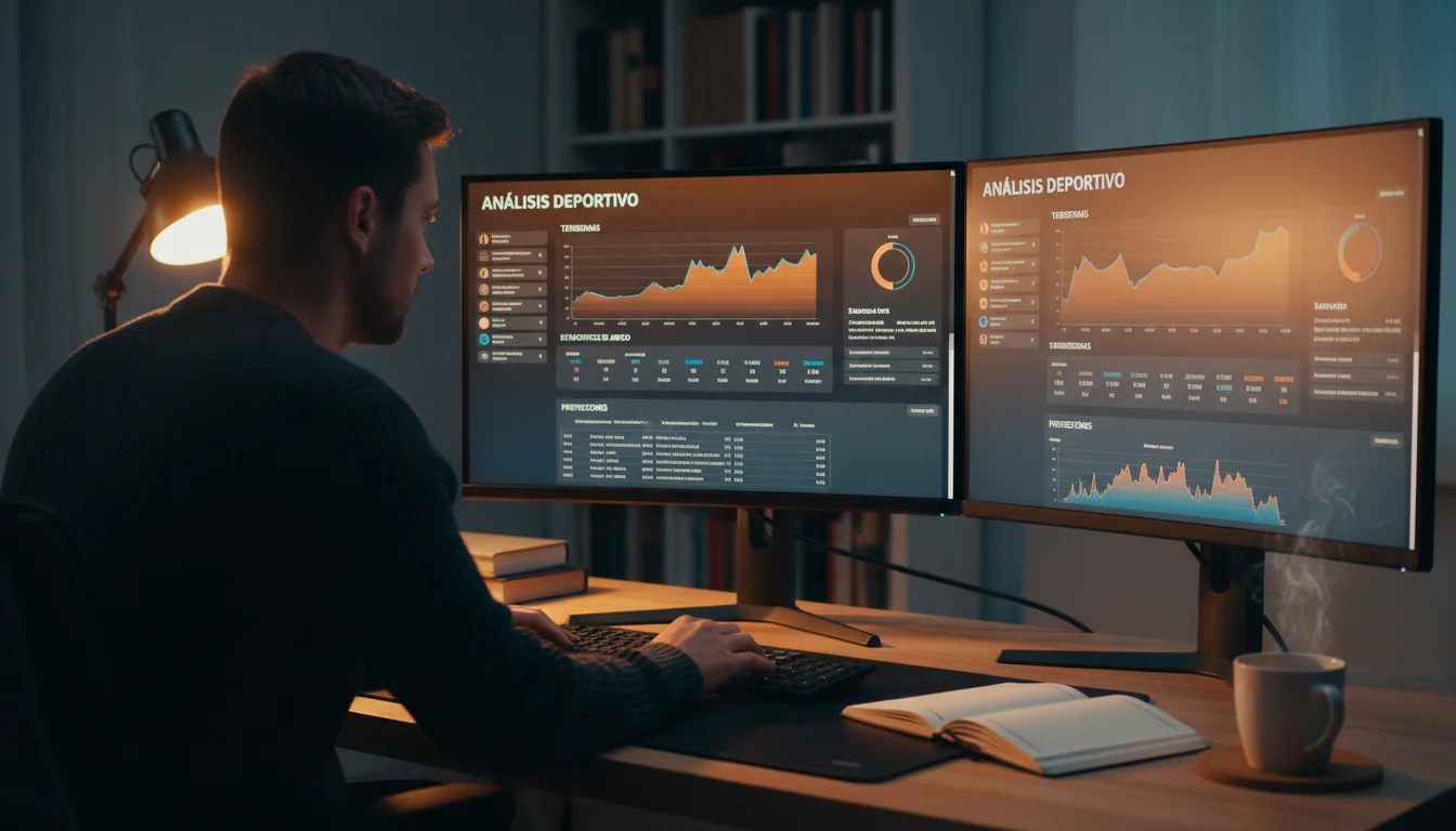 Analista revisando pantallas con líneas de apuestas y tendencias de mercado NCAAF